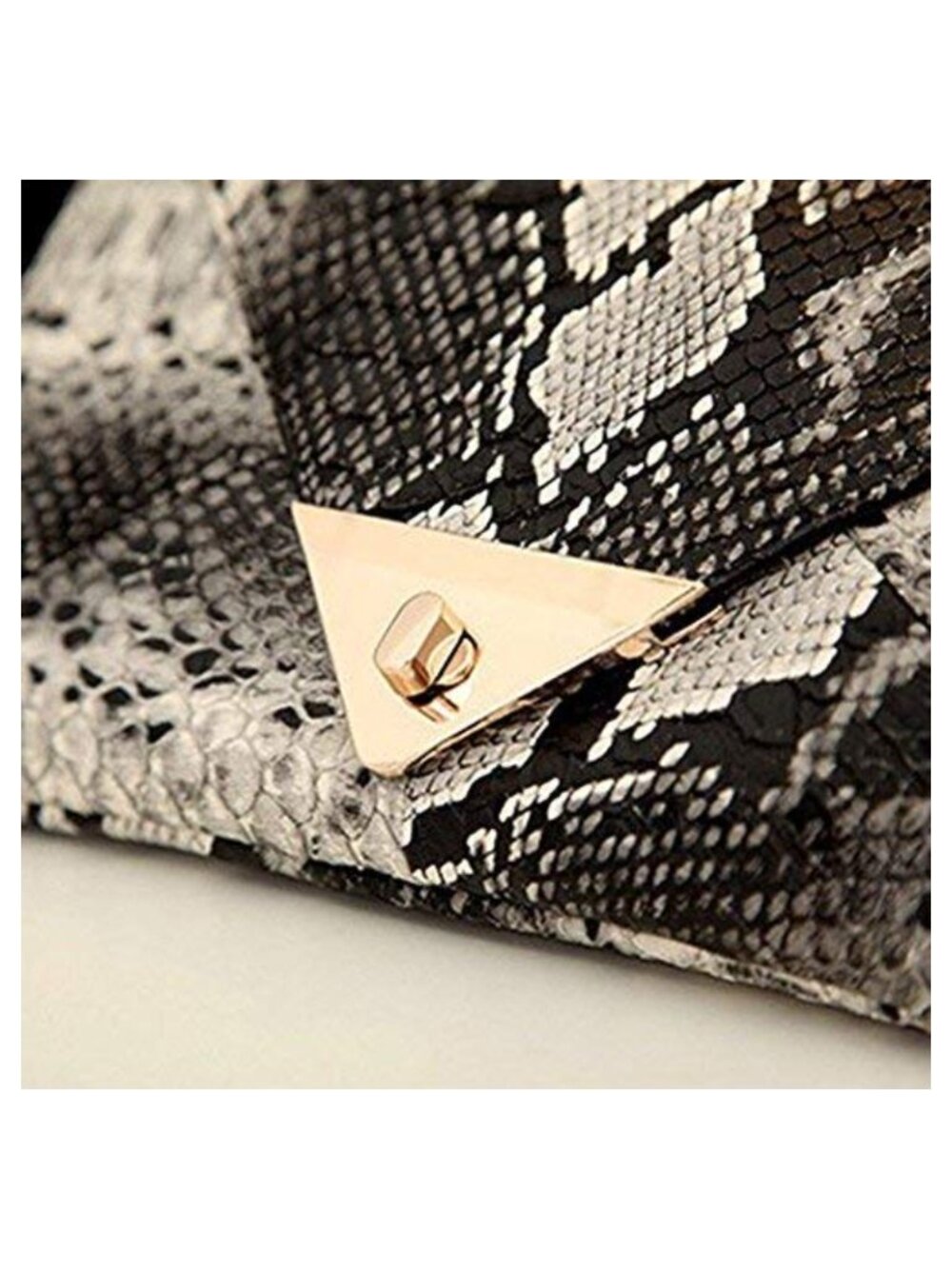 Snake Skin Envelope Clutch Purse PU Leather Evening Bag - Picture 3 of 6
